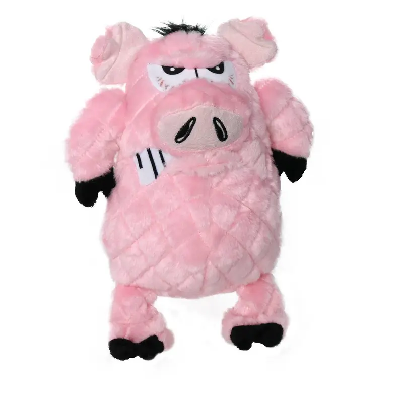 Tuffy Dog Toys - VIP Products - Mighty Angry Animals Pig, Plush, Squeaky Dog Toy