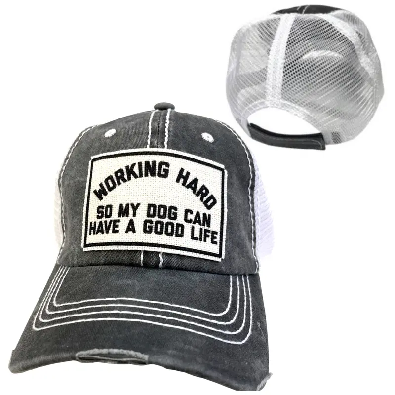 Working Hard for my Dog - Unisex Hat - Distressed