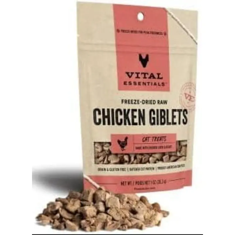 Vital Essential Cat Treats-Chicken Giblets : 1 oz