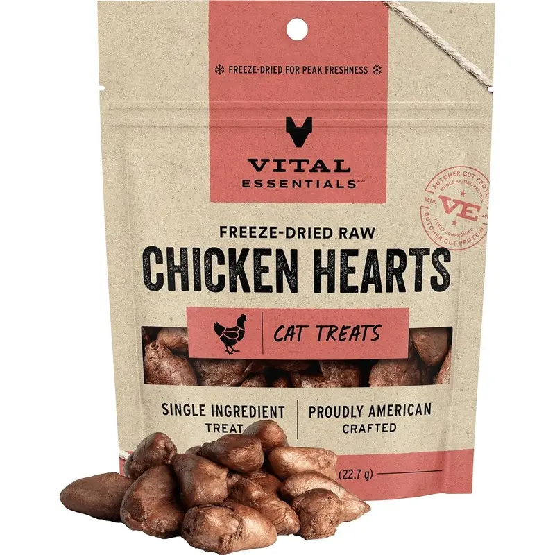 Vital Essential Cat Treats - Chicken Heart : .8 oz