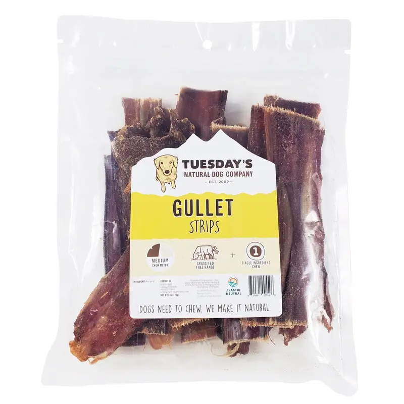 Beef Gullet Strips Bagged-Gullet Strip : 6 oz