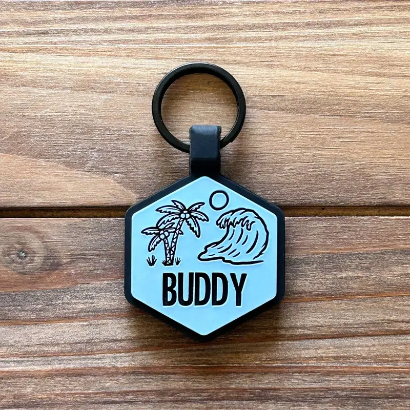 Besties Pets - Life's A Beach Silicone Dog ID Tag
