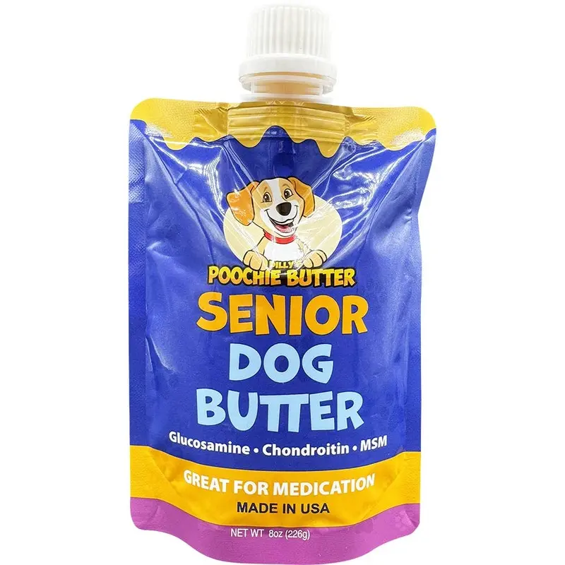 Poochie Butter - 8oz Senior Dog Peanut Butter Squeeze Pack