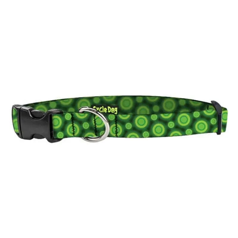 Cycle Dog - Small Ecoweave-Green SpaceDots Dog Collar