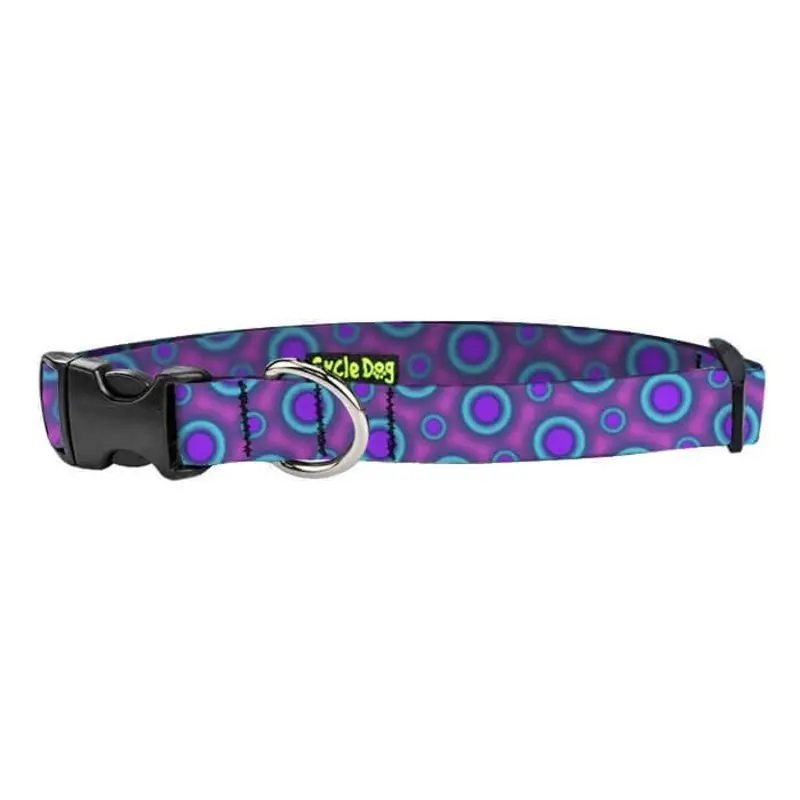Cycle Dog - Small Ecoweave-Purple Blue SpaceDots Dog Collar