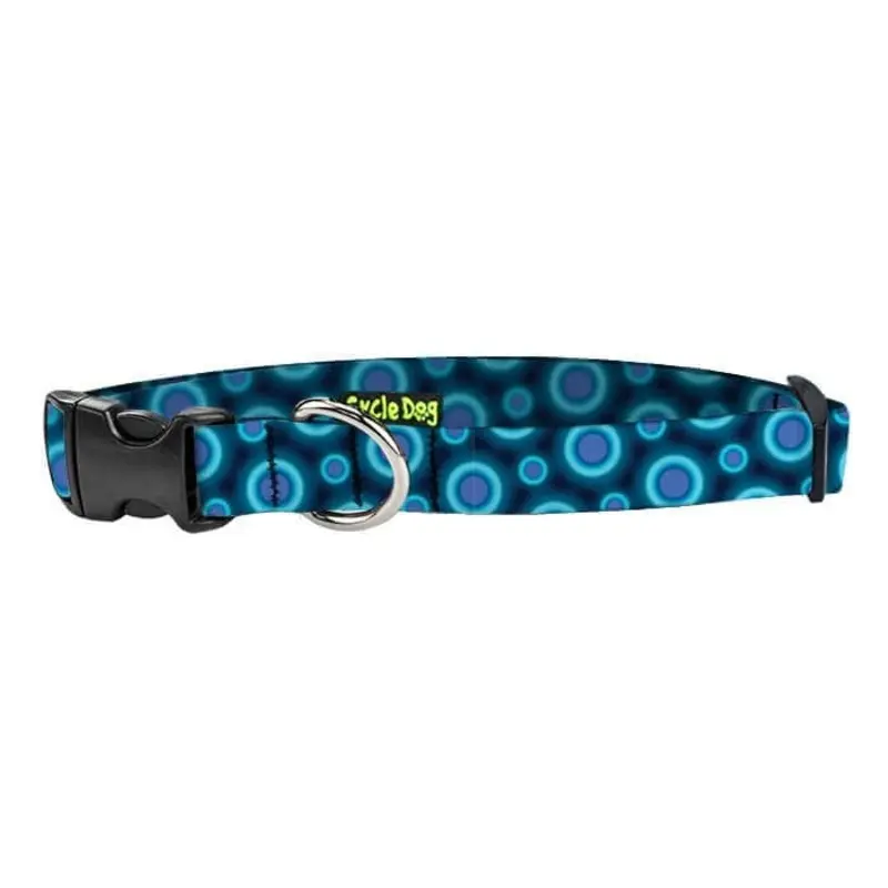 Cycle Dog - Small Ecoweave-Blue SpaceDots Dog Collar