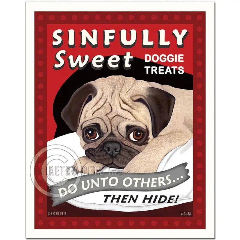 T-113  8x10 Art Print, Pug "Sinfully Sweet"