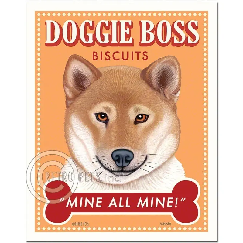 T-119  8x10 Art Print, Shiba Inu "Doggie Boss"