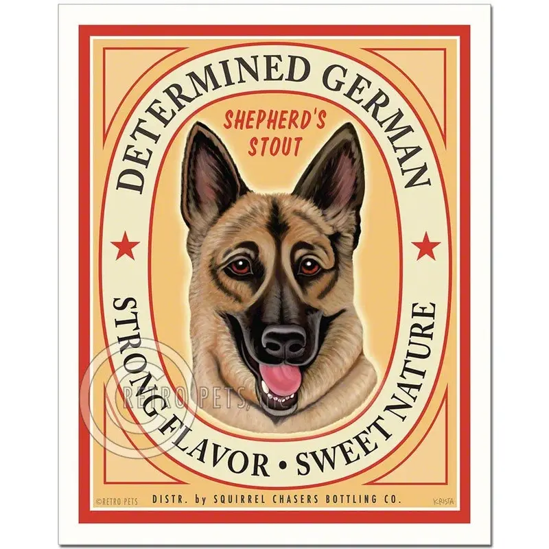 B-112  8x10 Art Print, German Shepherd "Determined German"