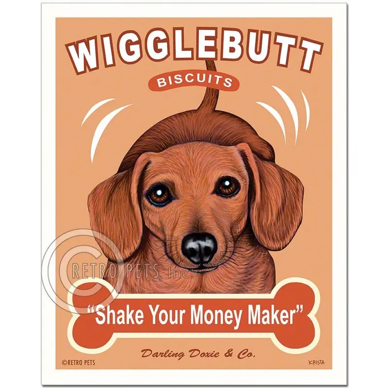 T-109  8x10 Art Print, Dachshund "Wigglebutt Dachshund"