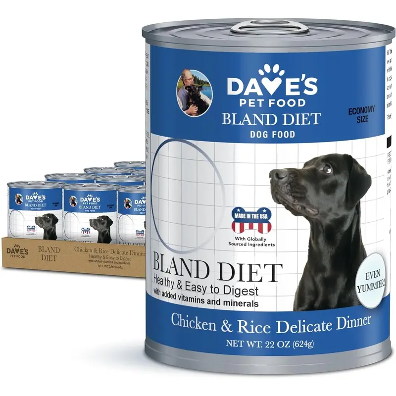 DAVE'S PET FOOD DOG RESTRICTED BLAND DIET CHICKEN & RICE 22OZ