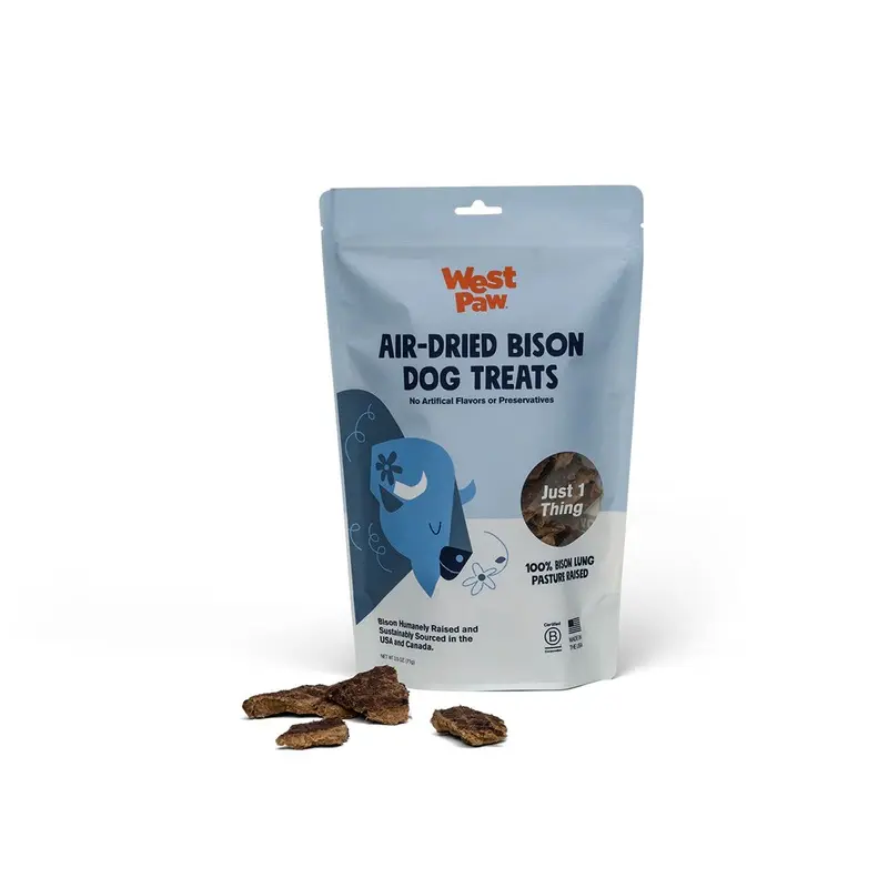 West Paw Air Dried Dog Treats-Bison Lung : 2.5 oz