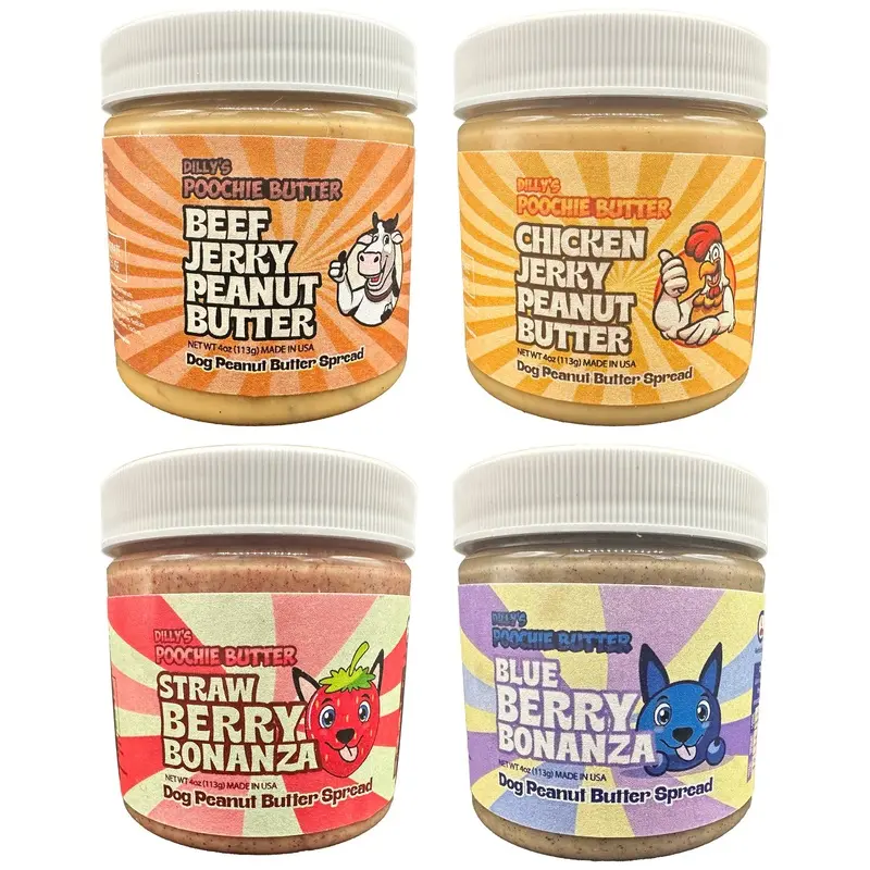 Poochie Butter - 4oz Dog Peanut Butter Flavored Jar Collection