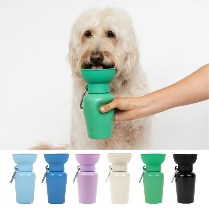 Dog Travel Water Bottle, 20oz, Flip Silicone (12 Pack)