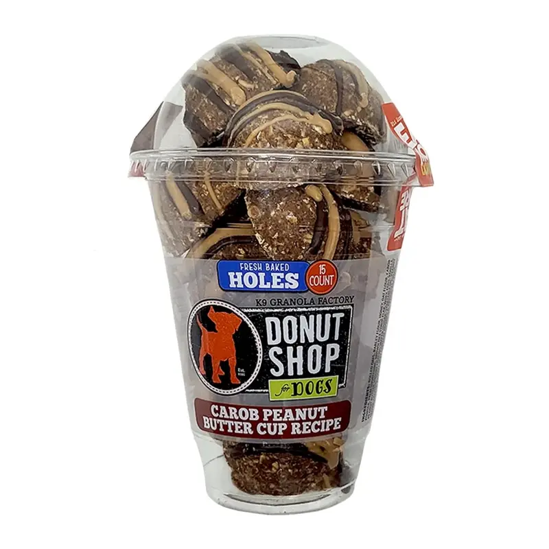 Donut Holes, Carob Peanut Butter Cup Recipe Dog Treats, 15ct
