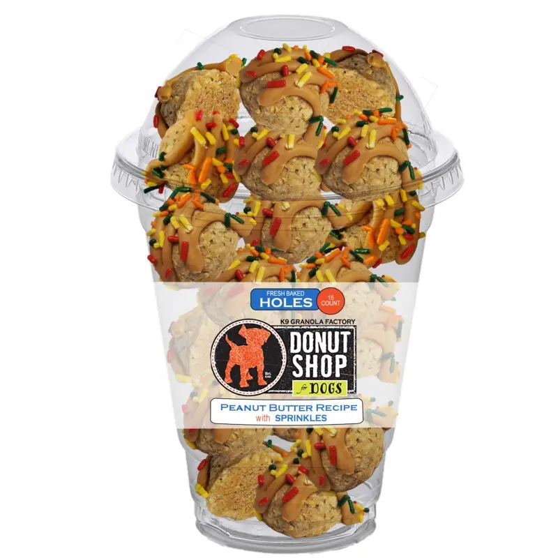 Donut Holes, Peanut Butter with Sprinkles Recipe Dog Treats 15ct