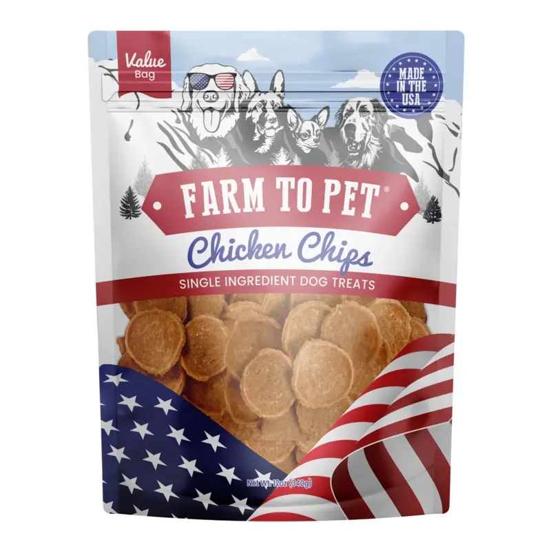 Farm To Pet Americana Design Chicken Dog Treats  2 sizes