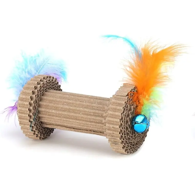 Ware Barbell Roller Cat Toy Corrugated Cardboard