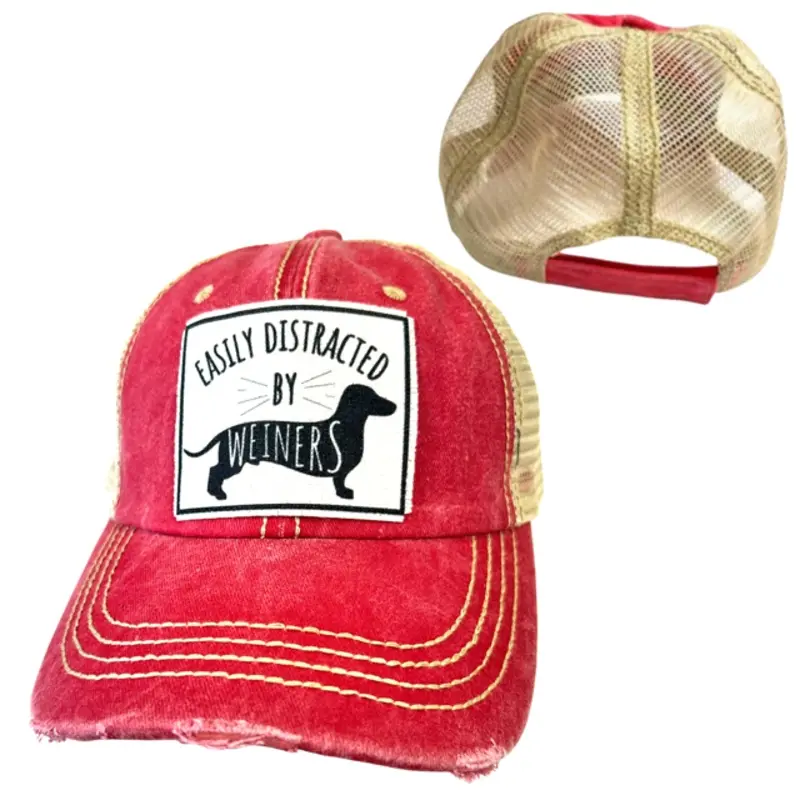 EASILY DISTRACTED BY WEINERS | UNISEX HAT | DISTRESSED