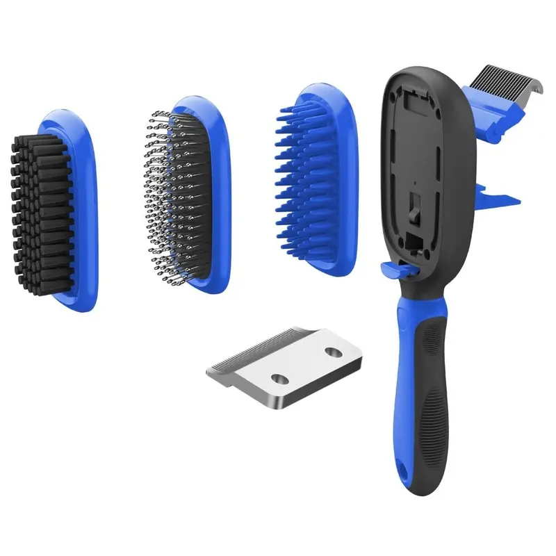 Pet Life Conversion 5-in-1 Interchangeable Pet Comb - Blue One Size - Out of Stock!