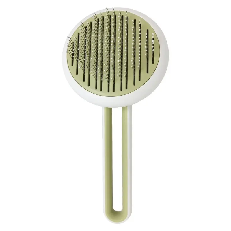 Pet Life Concepto Modern Bristle Pet Deshedder Comb - Green