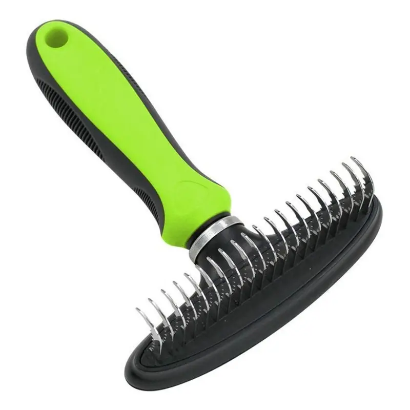 Pet Life Flex Series Undercoat Dematter Pet Rake - Green