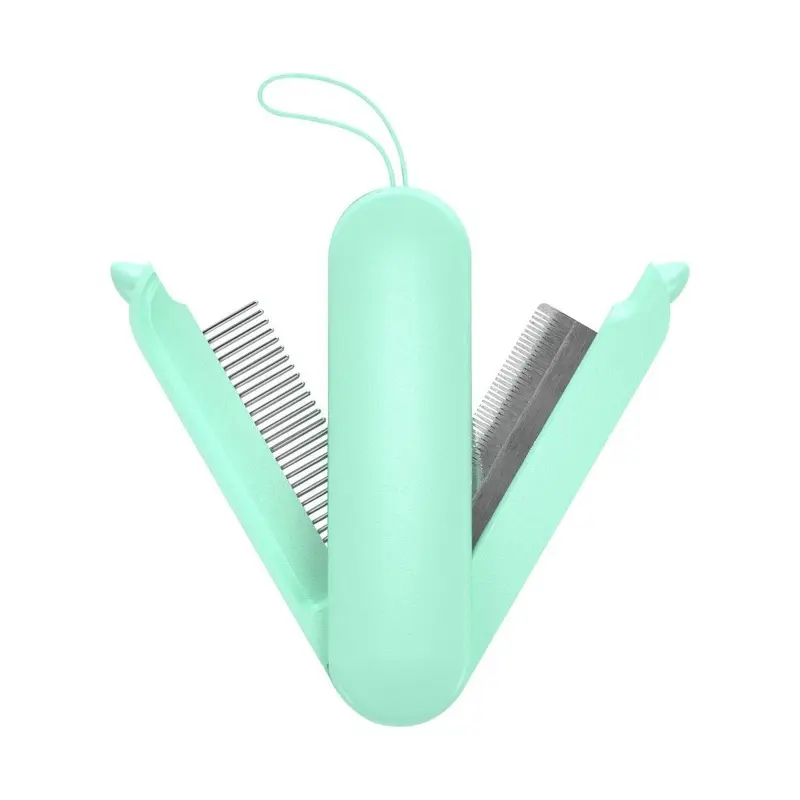 Pet Life JOYNE 2-in-1 Swivel Travel Pet Comb and Deshedder - Green