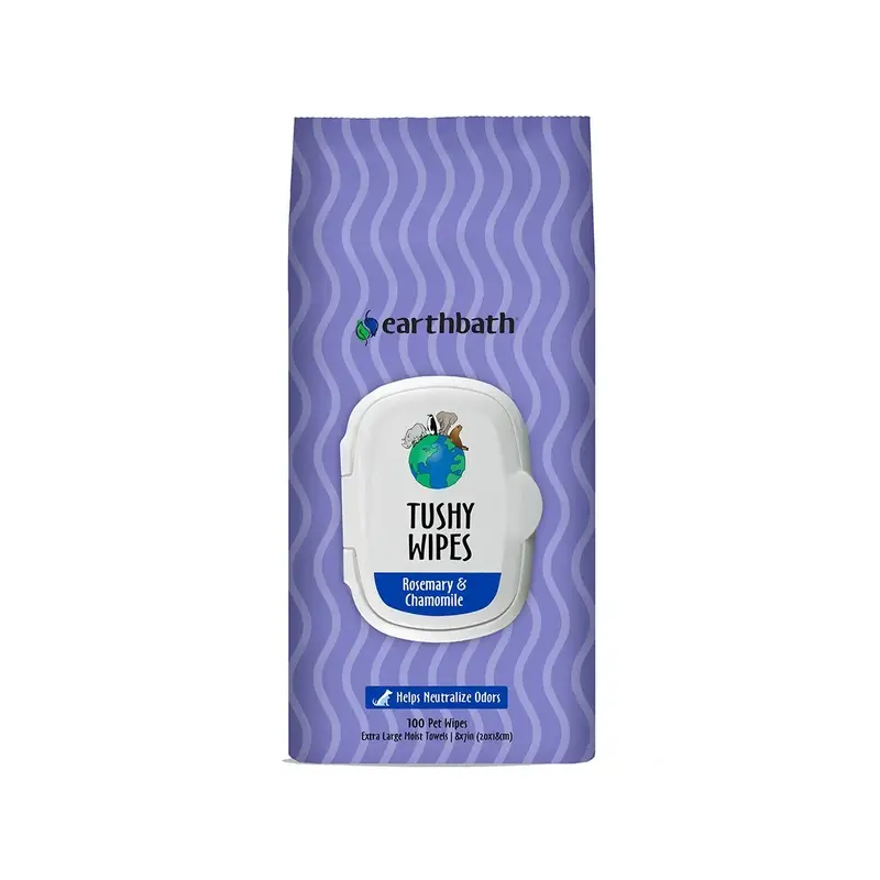 earthbath Tushy Wipes - Rosemary & Chamomile 100 Count