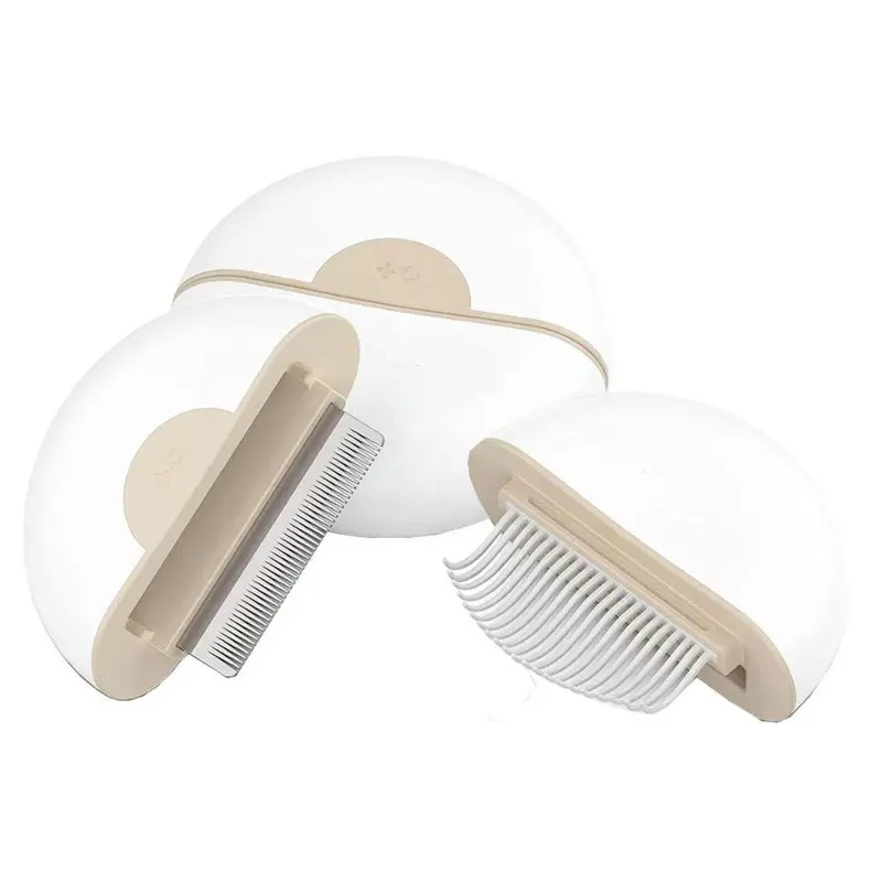 Pet Life LYNX 2-in-1 Travel Connecting Grooming Pet Comb and Deshedder - Brown Small