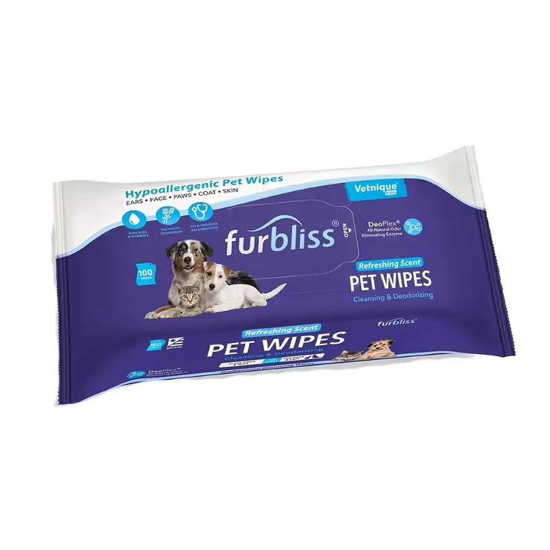 Furbliss Hypoallergenic Grooming Dog and Cat Wipes - Refreshing Scent