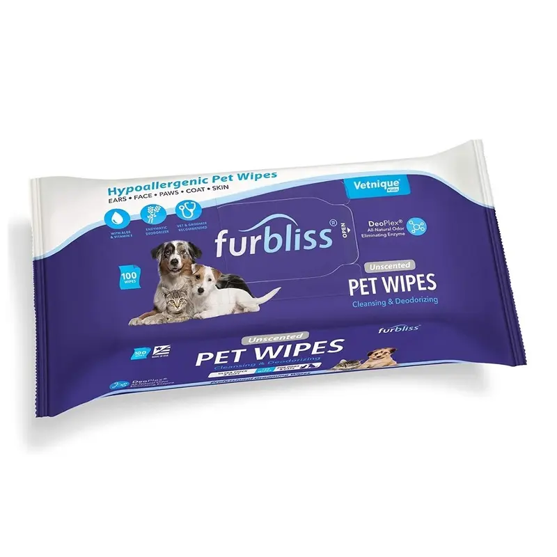 Furbliss Hypoallergenic Grooming Dog and Cat Wipes - Unscented