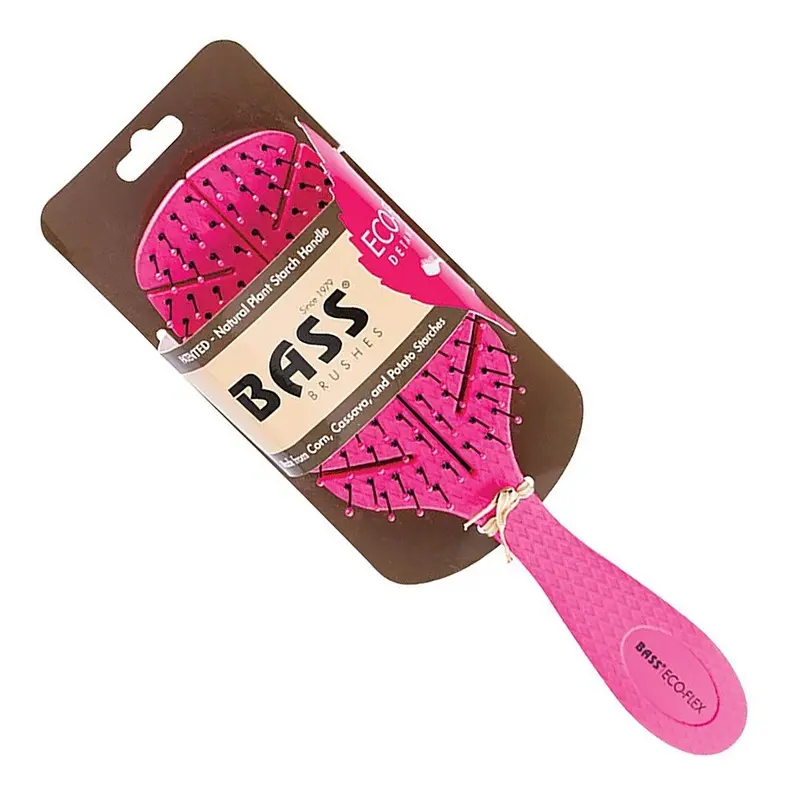 BASS Brushes Eco-Flex Pet Detangler Hair Brush - Pink Leaf