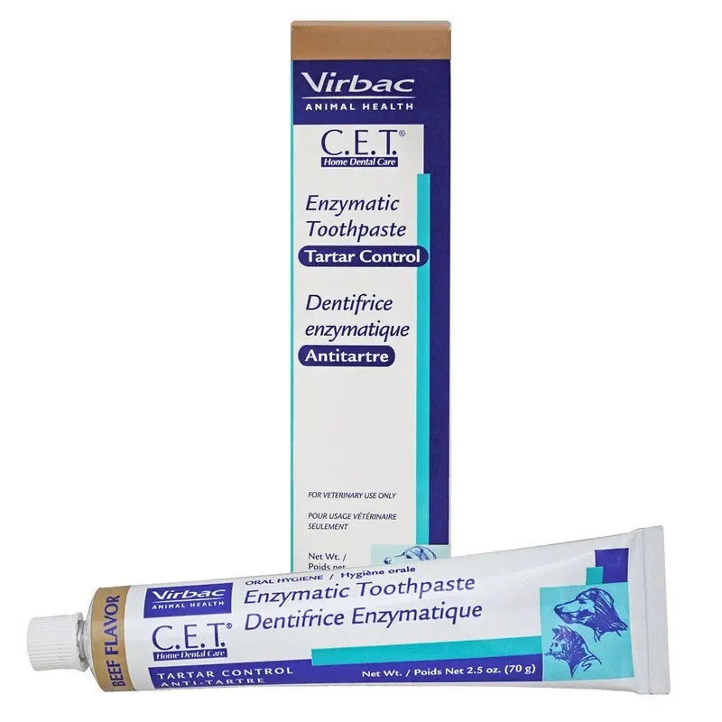 Virbac C.E.T. Enzymatic Tartar Control Pet Toothpaste for Dogs and Cats - Beef Flavor