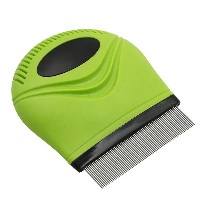 Pet Life Grazer Handheld Travel Grooming Cat and Dog Flea and Tick Comb - Green