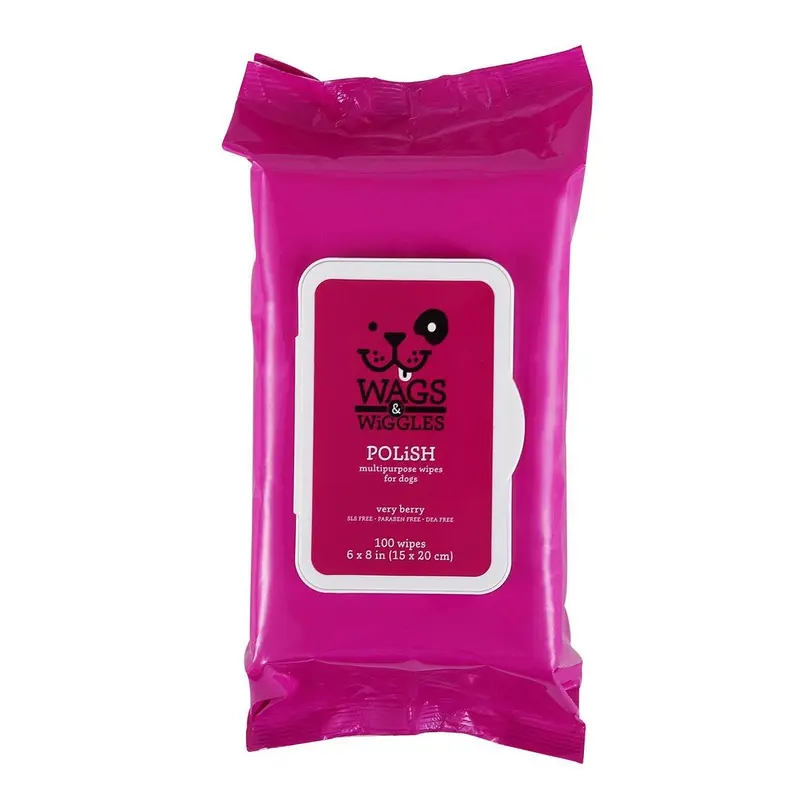 Wags & Wiggles Polish Multipurpose Wipes - Very Berry
